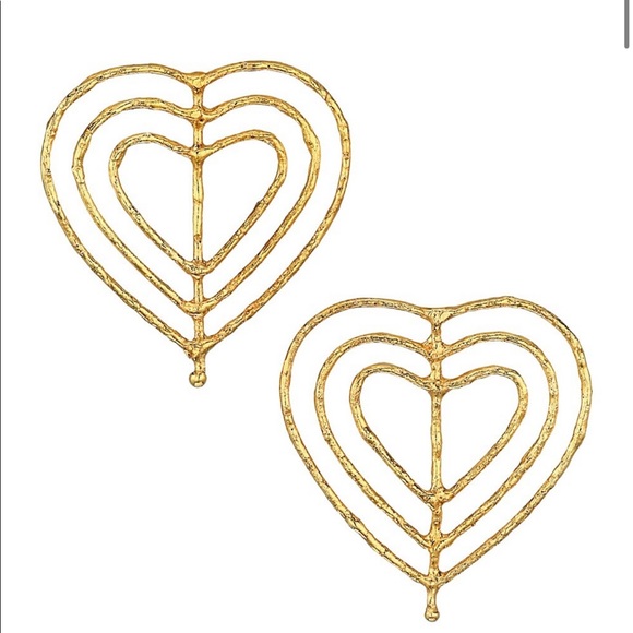 Sylvia Toledano Valentine Goldtone Cutout Earrings - Picture 2 of 8